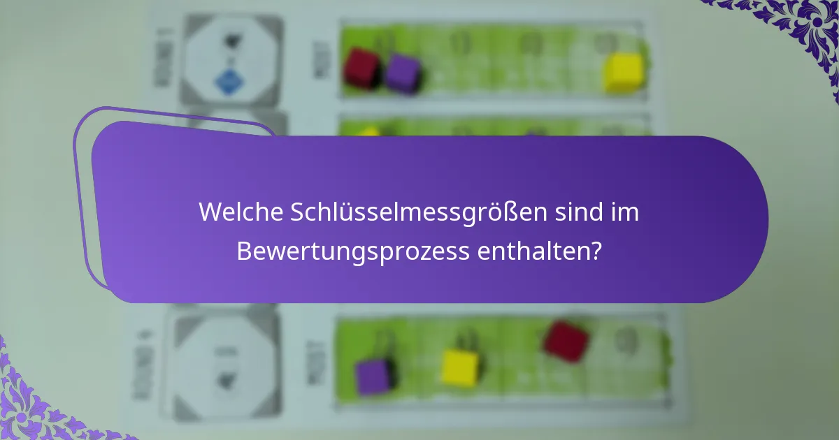 Welche Schlüsselmessgrößen sind im Bewertungsprozess enthalten?
