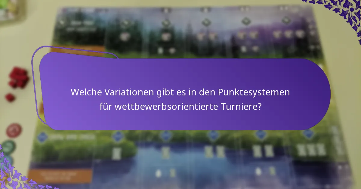Welche Variationen gibt es in den Punktesystemen für wettbewerbsorientierte Turniere?