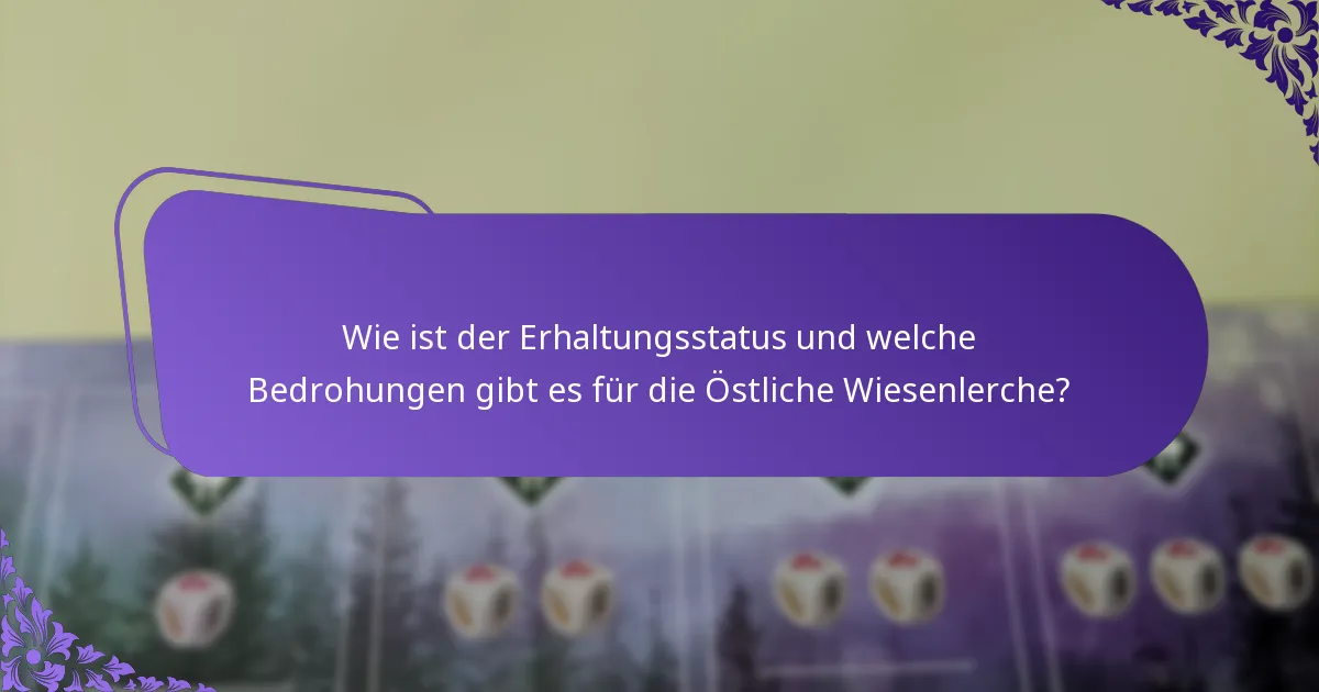 Wie ist der Erhaltungsstatus und welche Bedrohungen gibt es für die Östliche Wiesenlerche?