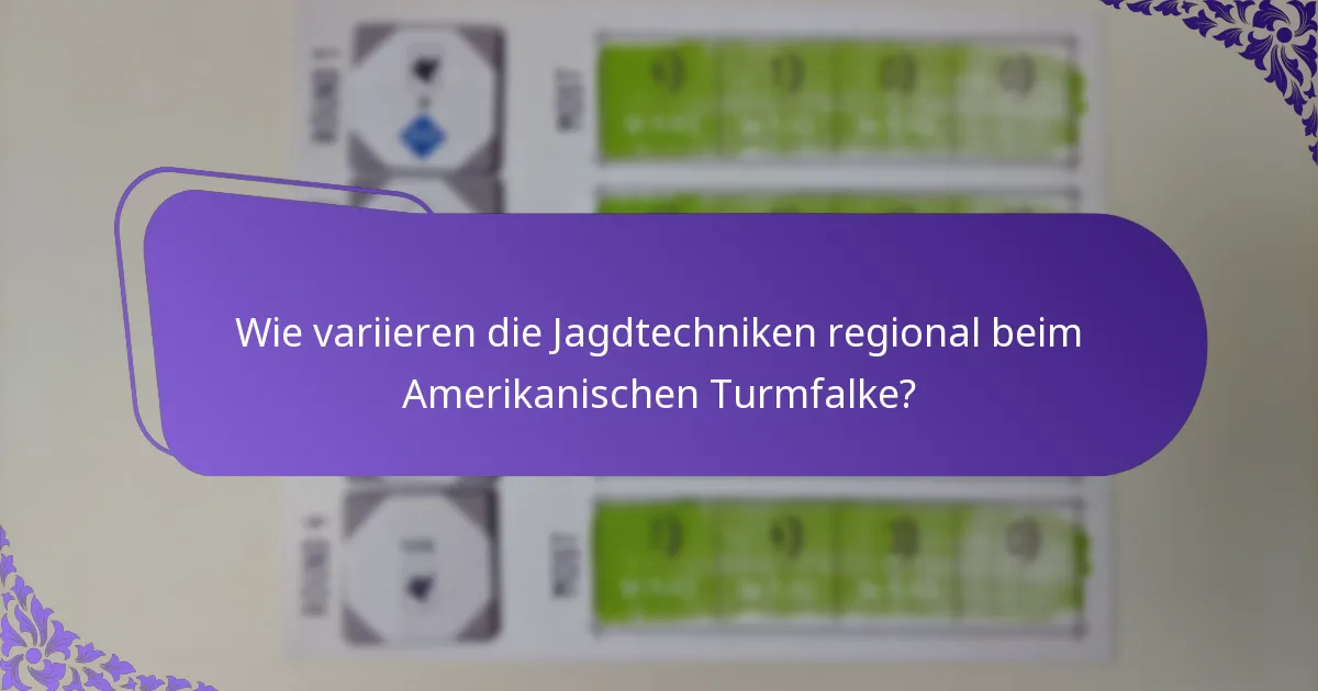 Wie variieren die Jagdtechniken regional beim Amerikanischen Turmfalke?